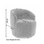 Fauteuil pivotant d'appoint en velours, fauteuil crapaud avec anneau en métal thermolaqué