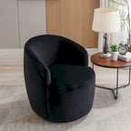 Fauteuil pivotant d'appoint en velours, fauteuil crapaud avec anneau en métal thermolaqué