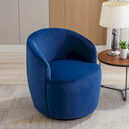 Fauteuil pivotant d'appoint en velours, fauteuil crapaud avec anneau en métal thermolaqué
