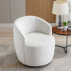 Fauteuil pivotant d'appoint en velours, fauteuil crapaud avec anneau en métal thermolaqué