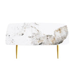 Table à manger rectangulaire moderne en pierre frittée de 180 cm pour 8 personnes