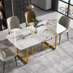 Table à manger rectangulaire moderne en pierre frittée de 180 cm pour 8 personnes