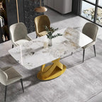 Table à manger rectangulaire moderne en pierre frittée de 180 cm pour 8 personnes