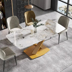 Table à manger rectangulaire moderne en pierre frittée de 180 cm pour 8 personnes