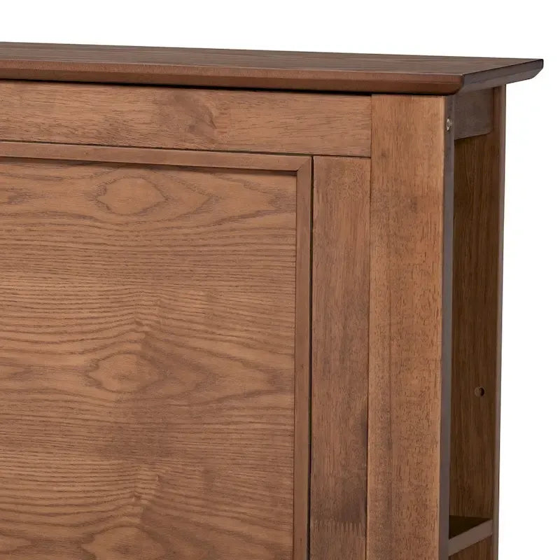 Lit plate-forme de rangement rustique Dehaney avec étagères