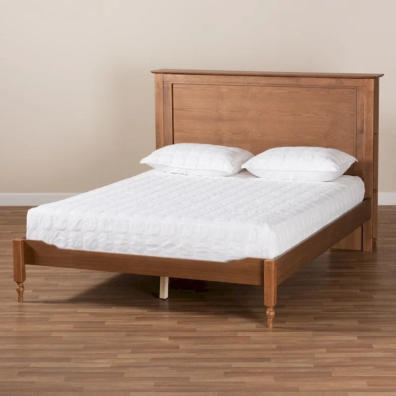 Lit plate-forme de rangement rustique Dehaney avec étagères