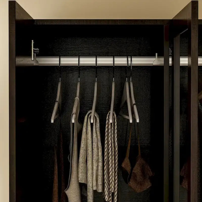 Armoire penderie en bois avec miroir 4 portes 2 tiroirs