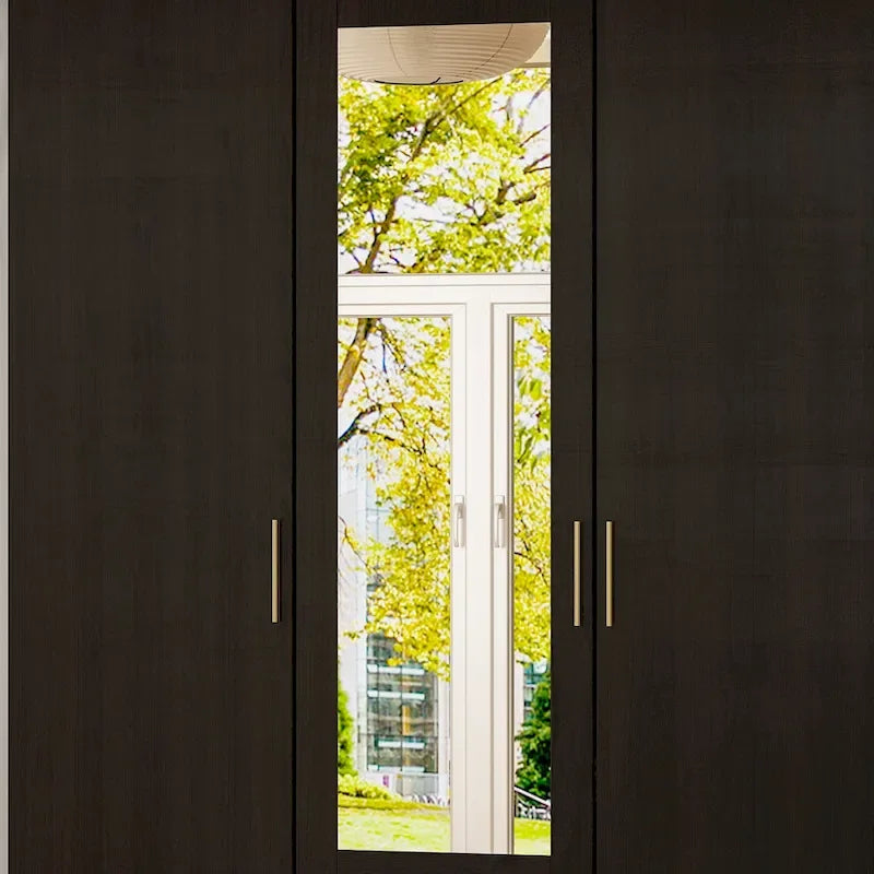 Armoire penderie en bois avec miroir 4 portes 2 tiroirs
