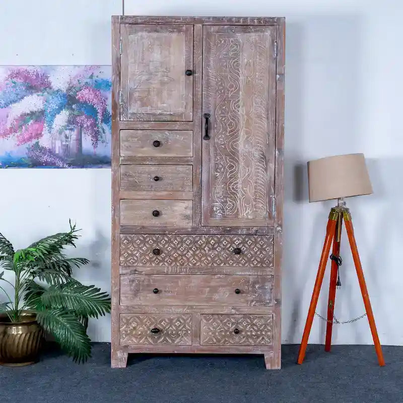 Armoire autoportante en bois massif - N/A