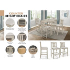 Ensemble de salle à manger 5 pièces à hauteur de comptoir, lignes épurées