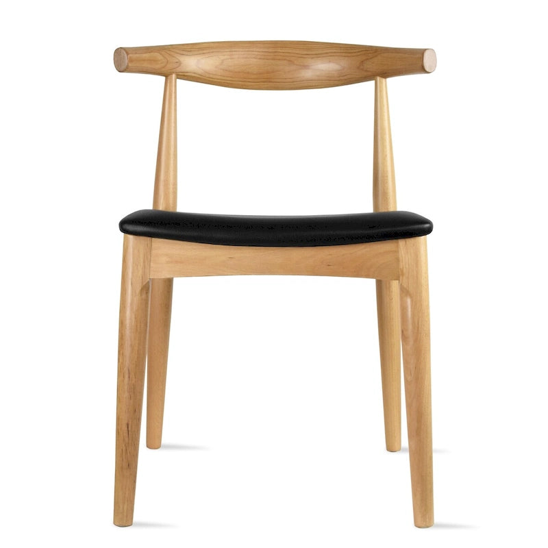 Chaise de salle à manger en bois foncé noyer avec coussin en cuir PU ou tissu beige, chaise d'appoint de bureau pour salon, chambre à coucher, cuisine