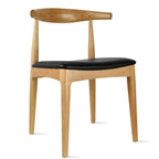 Chaise de salle à manger en bois foncé noyer avec coussin en cuir PU ou tissu beige, chaise d'appoint de bureau pour salon, chambre à coucher, cuisine