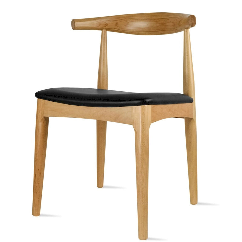 Chaise de salle à manger en bois foncé noyer avec coussin en cuir PU ou tissu beige, chaise d'appoint de bureau pour salon, chambre à coucher, cuisine