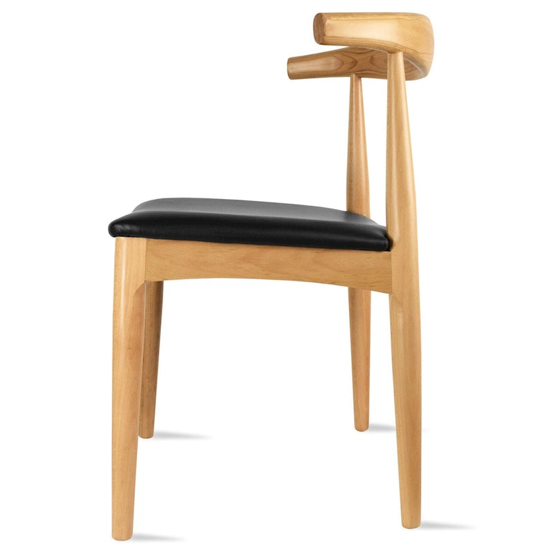 Chaise de salle à manger en bois foncé noyer avec coussin en cuir PU ou tissu beige, chaise d'appoint de bureau pour salon, chambre à coucher, cuisine