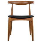 Chaise de salle à manger en bois foncé noyer avec coussin en cuir PU ou tissu beige, chaise d'appoint de bureau pour salon, chambre à coucher, cuisine