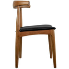 Chaise de salle à manger en bois foncé noyer avec coussin en cuir PU ou tissu beige, chaise d'appoint de bureau pour salon, chambre à coucher, cuisine