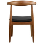 Chaise de salle à manger en bois foncé noyer avec coussin en cuir PU ou tissu beige, chaise d'appoint de bureau pour salon, chambre à coucher, cuisine