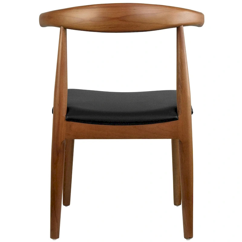 Chaise de salle à manger en bois foncé noyer avec coussin en cuir PU ou tissu beige, chaise d'appoint de bureau pour salon, chambre à coucher, cuisine