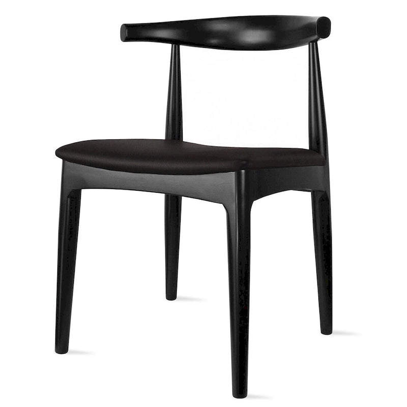 Chaise de salle à manger en bois foncé noyer avec coussin en cuir PU ou tissu beige, chaise d'appoint de bureau pour salon, chambre à coucher, cuisine