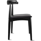 Chaise de salle à manger en bois foncé noyer avec coussin en cuir PU ou tissu beige, chaise d'appoint de bureau pour salon, chambre à coucher, cuisine