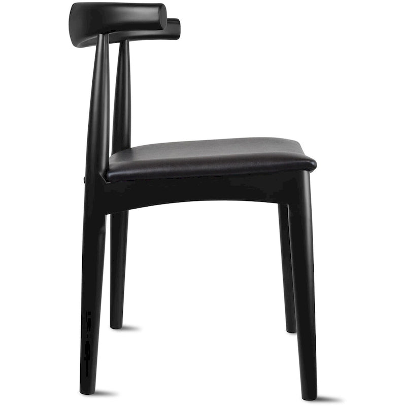 Chaise de salle à manger en bois foncé noyer avec coussin en cuir PU ou tissu beige, chaise d'appoint de bureau pour salon, chambre à coucher, cuisine