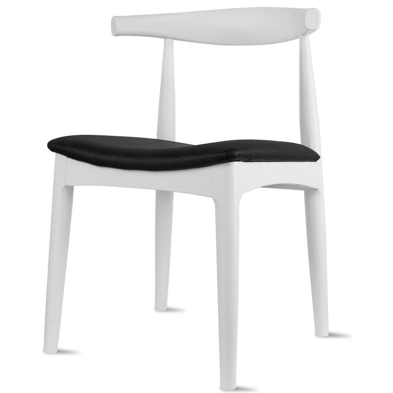 Chaise de salle à manger en bois foncé noyer avec coussin en cuir PU ou tissu beige, chaise d'appoint de bureau pour salon, chambre à coucher, cuisine