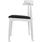 Chaise de salle à manger en bois foncé noyer avec coussin en cuir PU ou tissu beige, chaise d'appoint de bureau pour salon, chambre à coucher, cuisine