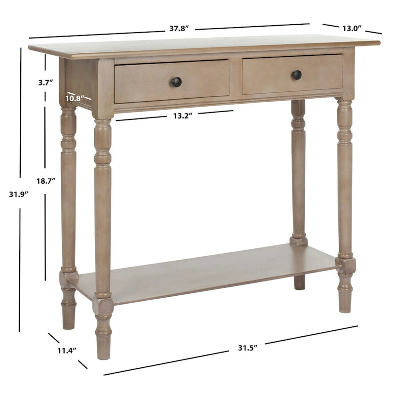 Console de 2 tiroirs Arvilla Grey - 37,8 x 13 x 31,9 - 38Lx13Px32H