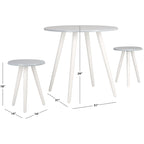 Ensemble de salle à manger rond 3 pièces Gaynell - 31 L x 31 l x 29 H