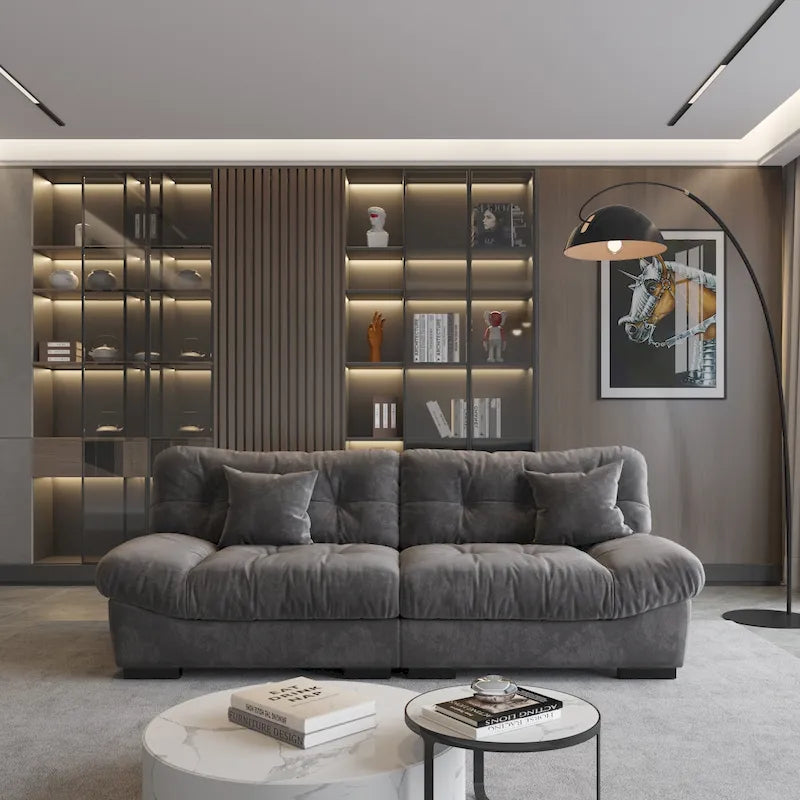 Canapé Sectionnel Nuage Douillet 89, Canapés Modernes Minimalistes Avec Deux Coussins