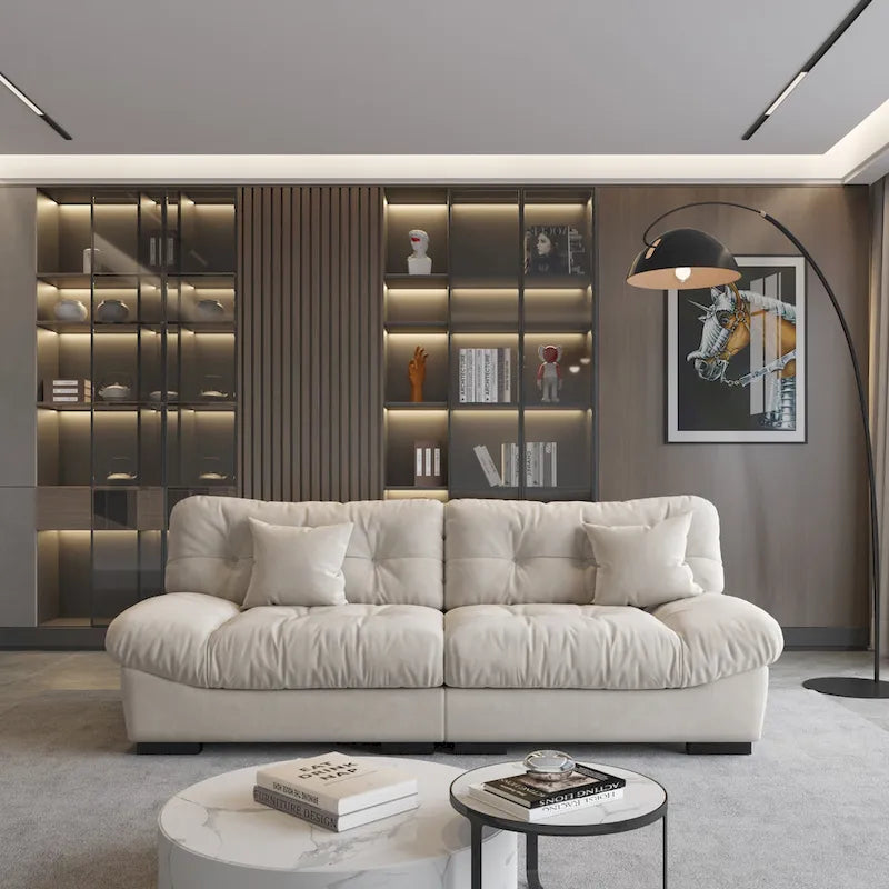 89 Fluffy Cloud Couches Sectional, Modern Minimalist Sofas With Two Pillows