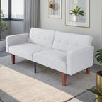 Canapé-lit convertible inclinable en tissu moderne réversible pliant lit de jour pour invités avec 2 oreillers