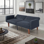 Canapé-lit convertible inclinable en tissu moderne réversible pliant lit de jour pour invités avec 2 oreillers