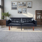 Canapé-lit convertible inclinable en tissu moderne réversible pliant lit de jour pour invités avec 2 oreillers