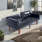 Canapé-lit convertible inclinable en tissu moderne réversible pliant lit de jour pour invités avec 2 oreillers