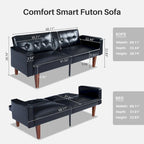 Canapé-lit convertible inclinable en tissu moderne réversible pliant lit de jour pour invités avec 2 oreillers