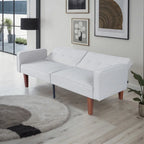Canapé-lit convertible inclinable en tissu moderne réversible pliant lit de jour pour invités avec 2 oreillers