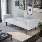 Canapé-lit convertible inclinable en tissu moderne réversible pliant lit de jour pour invités avec 2 oreillers